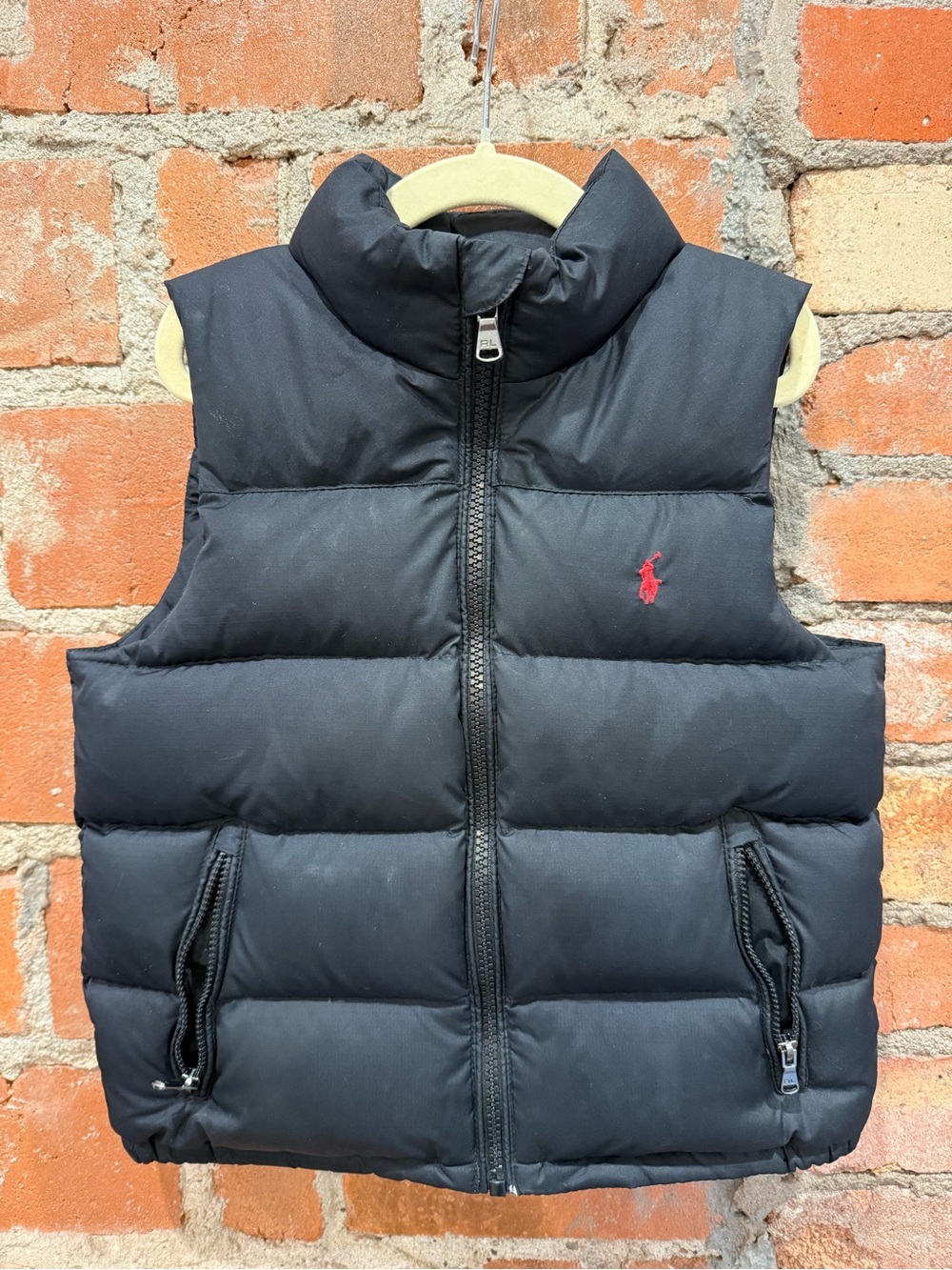 Polo by Ralph Lauren Black Puffer Vest with Red Pony